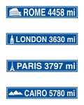 Beistle Travel Street Sign Cutouts Party Accessory Pack of 3