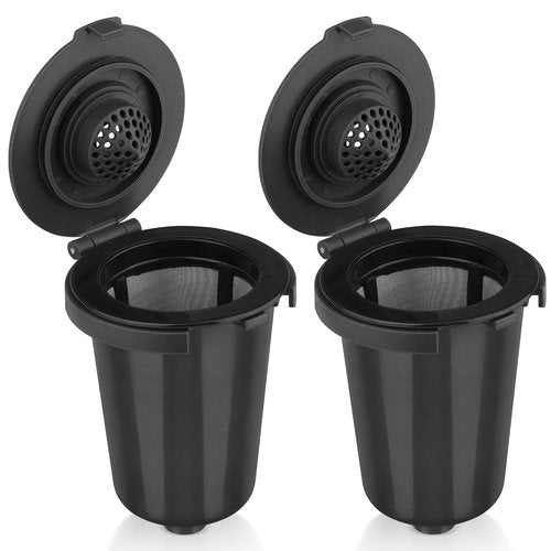 FOTRIC Newly upgraded Reusable Filter Cup for Cuisinart, Compatible with Cuisinart #SS-RFC HomeBarista Reusable Filter Cup, Black (2 Pack)