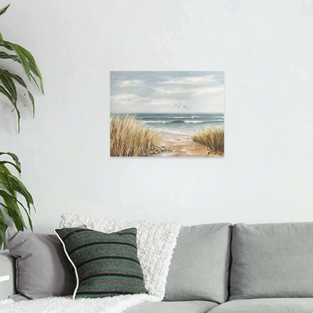 summer melody Coastal Painting Art Ocean Picture - Abstract Seascape Canvas Beach Artwork Modern Seashore Prints for Bedroom Living Room