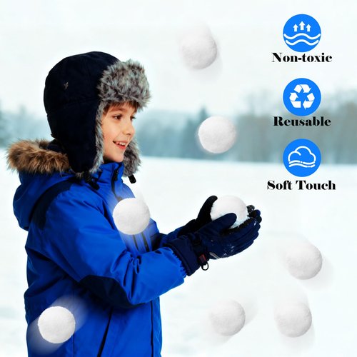 50 Pack Snow Balls for Kids Indoor,Artificial Fake Snowball Fight in a Bucket Set, Soft Christmas Snowball Toy for Soft Snow Ball Game Party,Child Interactive Activities (White)