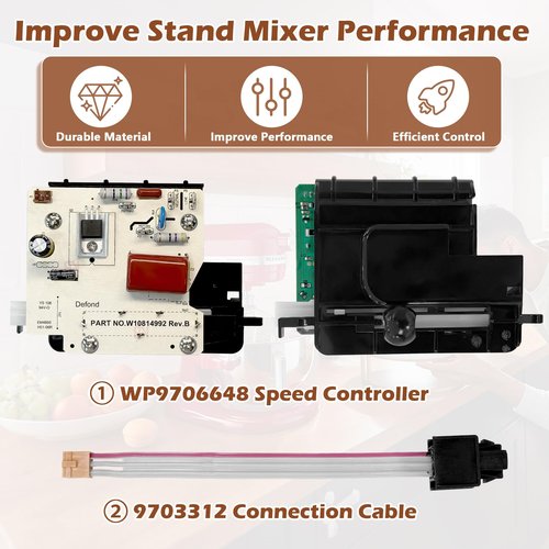 WP9706648 9706648 Speed Control Replacement for Whirlpool, KitchenAid Stand Mixer, W10815809 WP9703312 WP9706650 PS11746947 W10814992
