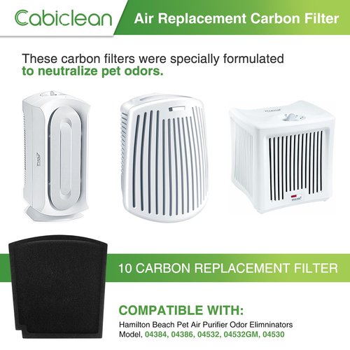 04234G Air Replacement Carbon Filters Compatible with Hamilton Beach Pet TrueAir Purifier Odor Eliminators Model 04384,04386,04532GM,04530G,04530GM & 04531GM,Compared to part #04234G (6-Pack)