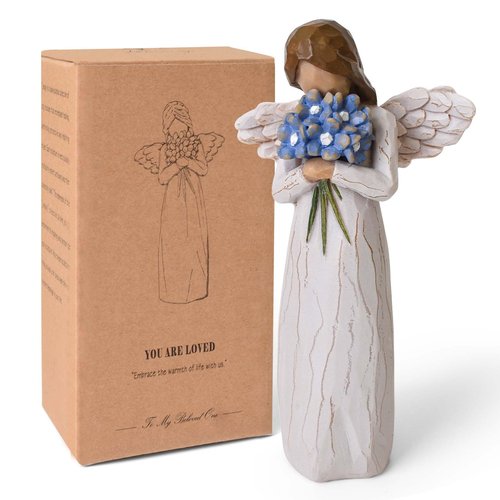 NANAOUS Forget Me Not Guardian Angel Figurines, Sympathy Gifts for Loss of Loved One, Miscarriage Gifts for Mothers, Sculpted Hand-Painted Statue for Home Decor Ornament