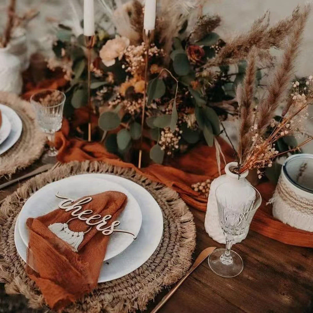 Terracotta Gauze Cheesecloth Napkins Set of 42,Wrinkled Rustic Boho Dinner Napkins Bulk 20 x 20 Inch Soft Cotton Decorative Table Napkins for Wedding/Dinner/Family Everyday Use/Parties(Terracotta)