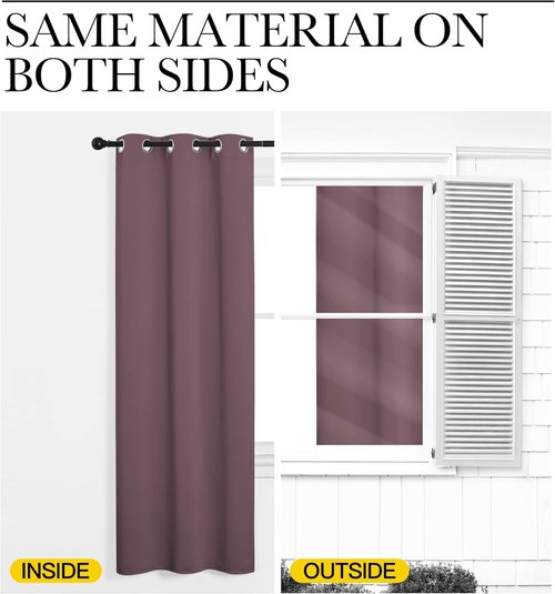 NICETOWN Blackout Curtains - 90" Long, 55" Wide | Sound Reducing & Heat Blocking for Modern Rooms