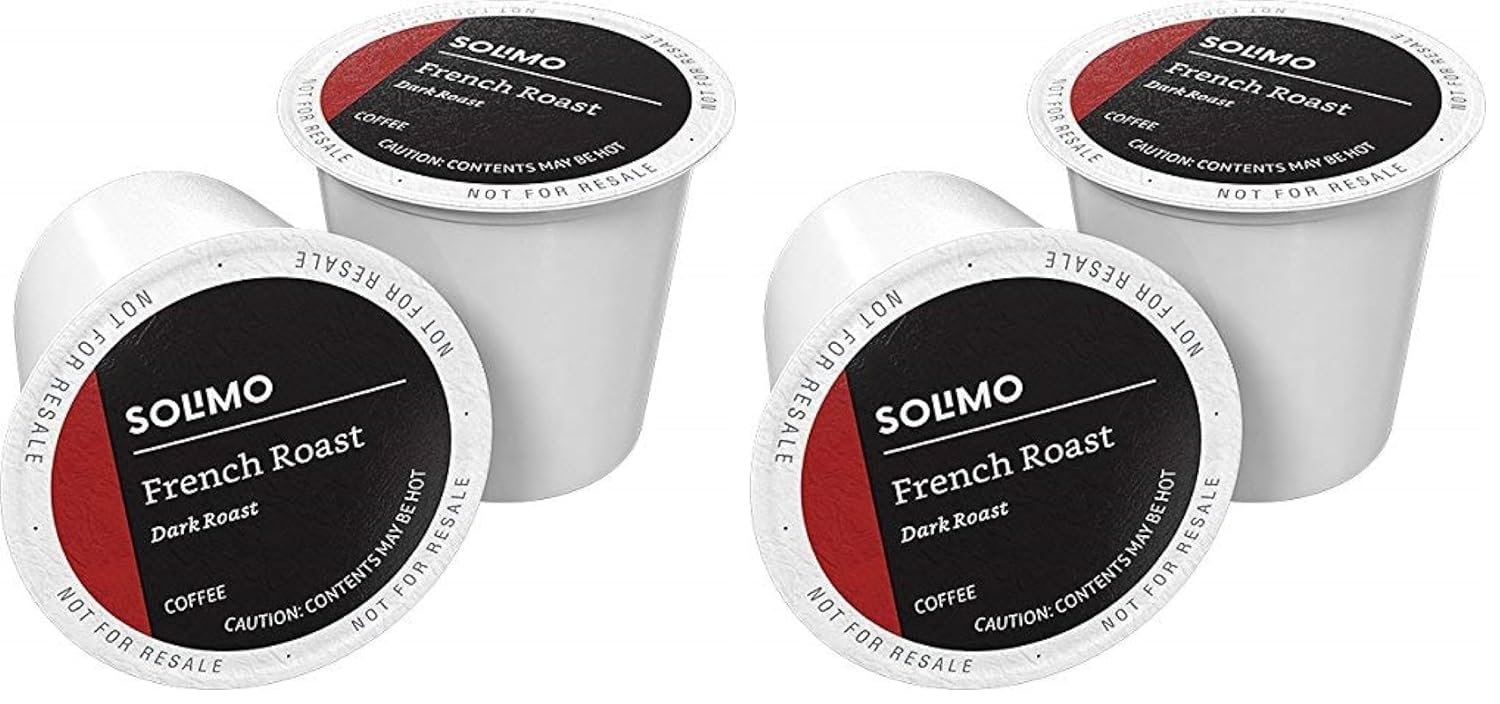 Solimo Dark Roast Coffee Pods - French Roast Compatible with Keurig 2.0 | 200 Count Pack