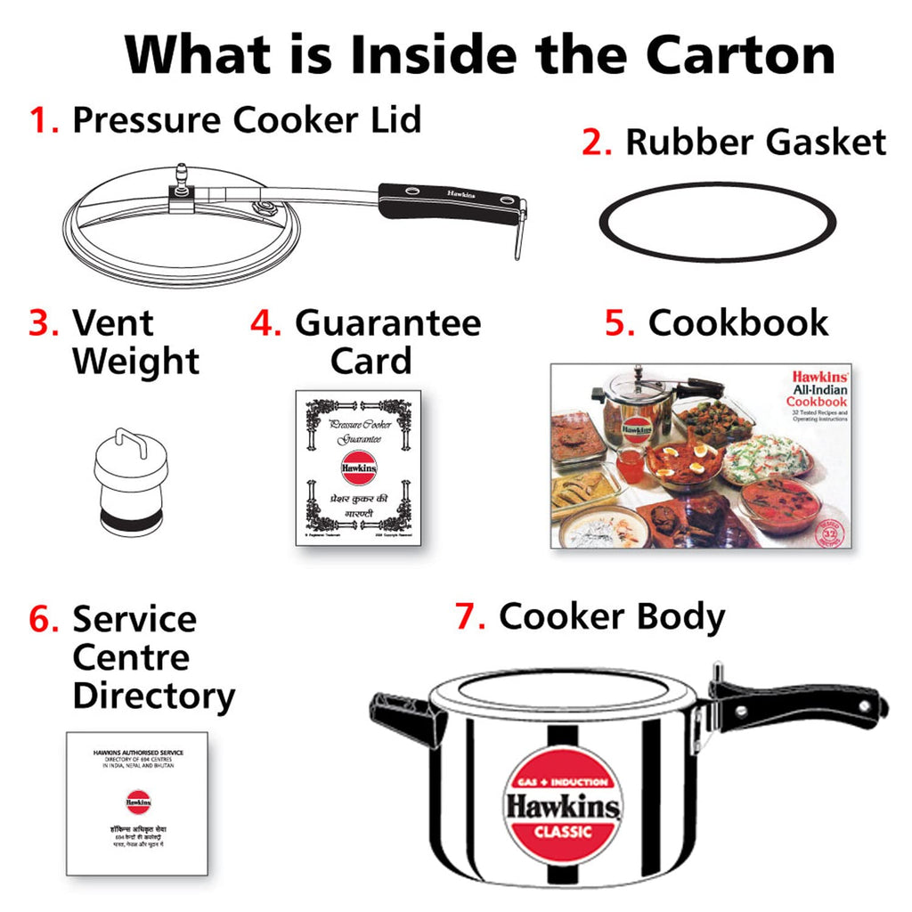 Hawkins Aluminium Classic Pressure Cooker, Induction Inner Lid Cooker, Pan Cooker, Best Cooker, Silver Icl50 5 Litre