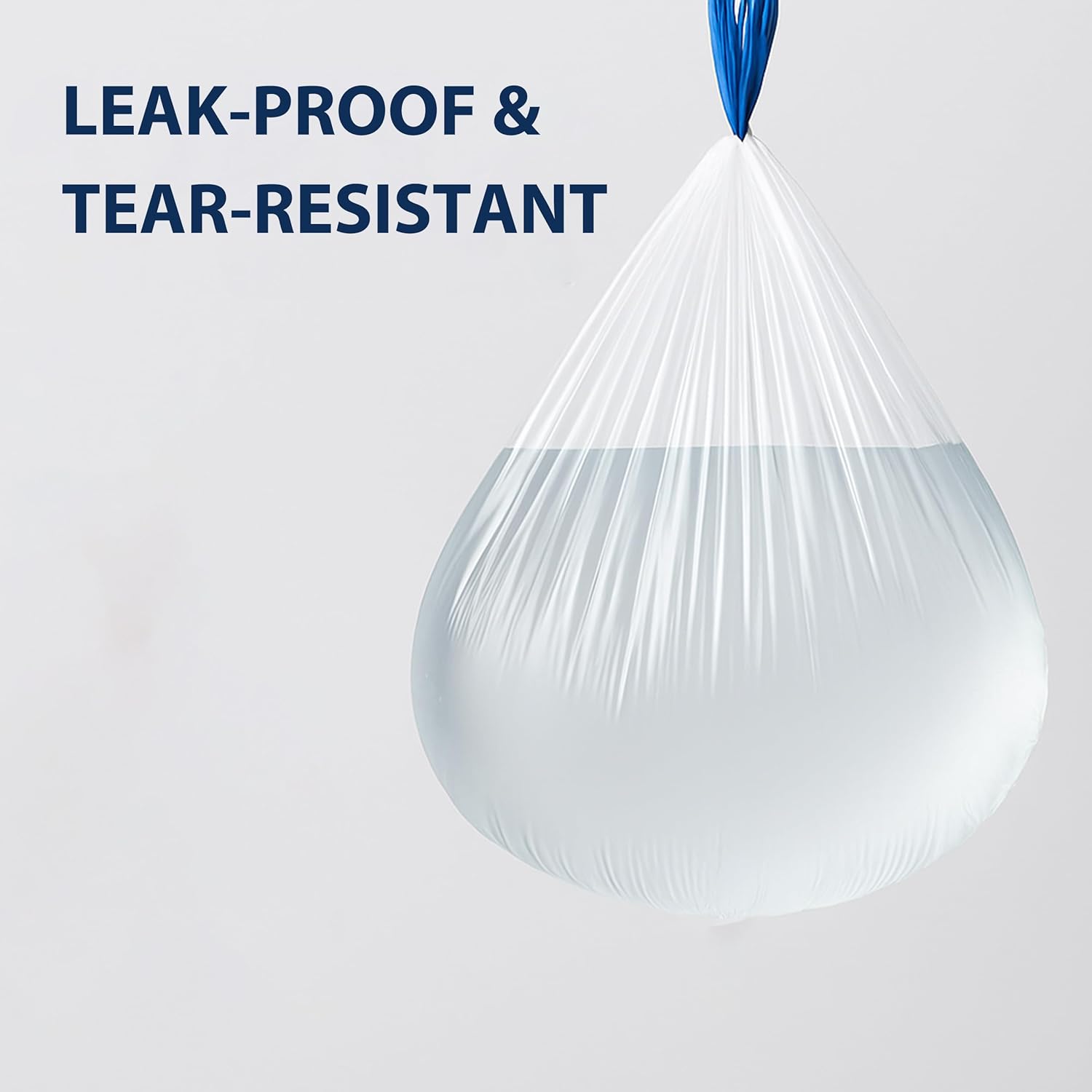 Skiennix 4 Gallon Small Trash Bags - Strong Leak-Proof Drawstring Garbage Bags, 100 Pack | White Bin Liners for Bathroom, Office, Dorm