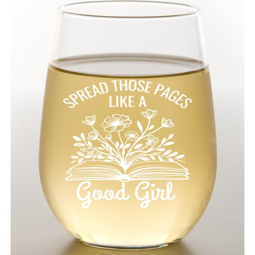 Glassicle Book Lovers Wine Gift – Funny Wine Glass for Women Who Love Spicy Books – Bookish Gift for Readers, Dark Romance BookTok Lover Cup for Her