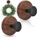 Walnut Suction Cup Wreath Hanger - No Drill Hook for Front Door & Window | 2 Pack for All Seasons