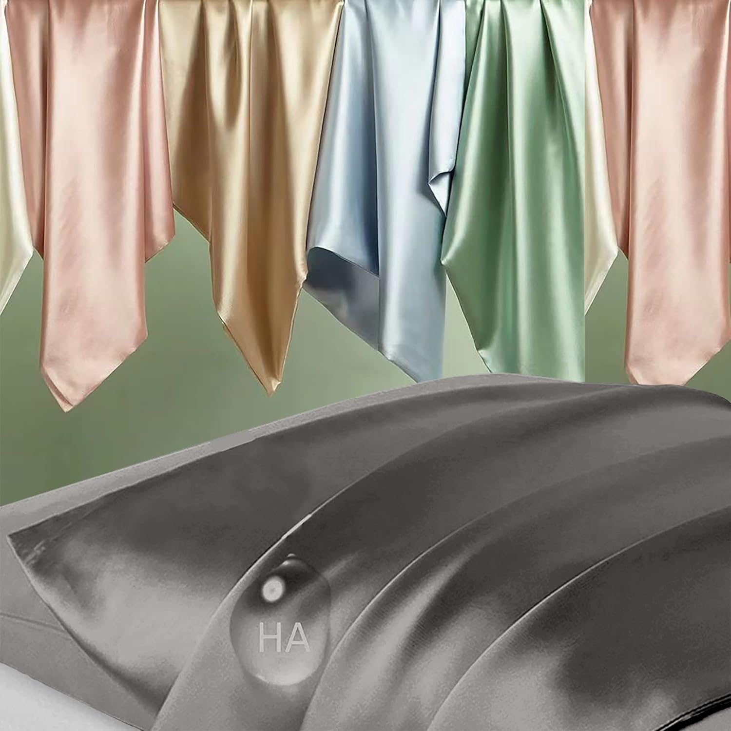 Skiennix Mulberry Silk Pillowcase Set - Anti-Acne & Hair Care | Queen Size, Dark Gray, 2 Pack