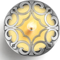 Hion Scented Candle Topper - Decorative Carved Lid for Even Burning | Elegant Space Silver Design