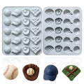 Baseball Chocolate Mold,Sports Theme Silicone Mold,20-Cavity Baseball Softball Bat Glove Silicone Fondant Candy Baking Mould for Sport Themed Party Cake Cupcake Topper Sugar Paste Decorating