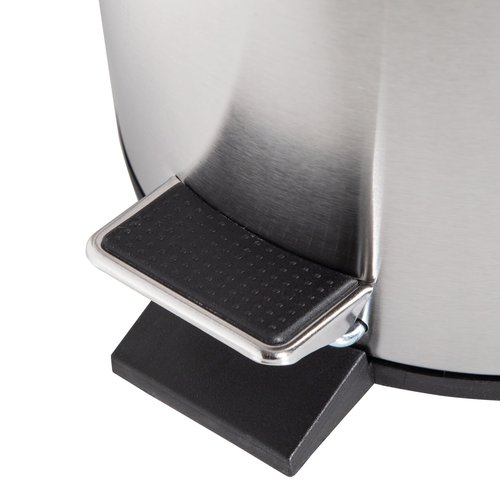 Honey-Can-Do Mini Stainless Steel Trash Can with Lid and Foot Pedal, 5-Liter Small Garbage Bin for Bathroom or Office, Silver