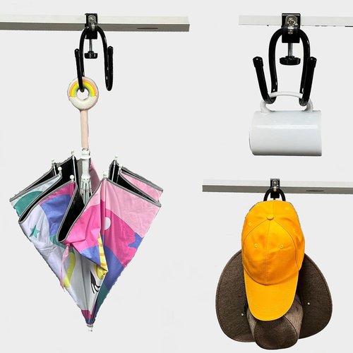 AUXPhome 2/PK Portable Desk Mount Hanger, Strong Table Hanger Hooks for Backpack, Hard hat, Cords,Bags,Mug,Towels, Shoes, Toys, Umbrella, Cap,Headphone,Purse,Handbag,etc for Table Desk, Under Counter