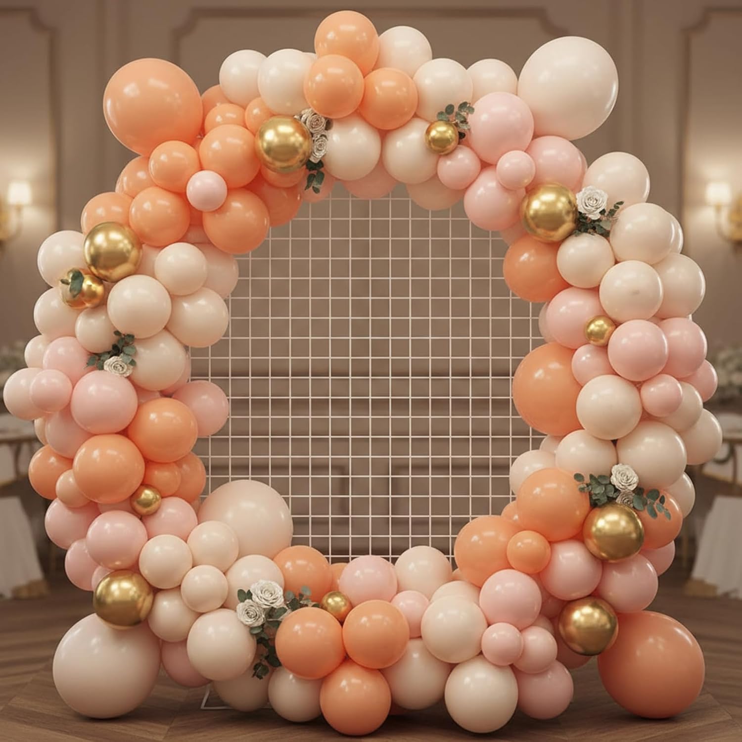 RUBFAC Peach Balloons - 129-Piece Latex Balloon Garland Kit | Light Orange & Blush Pink for Weddings, Showers & Birthdays