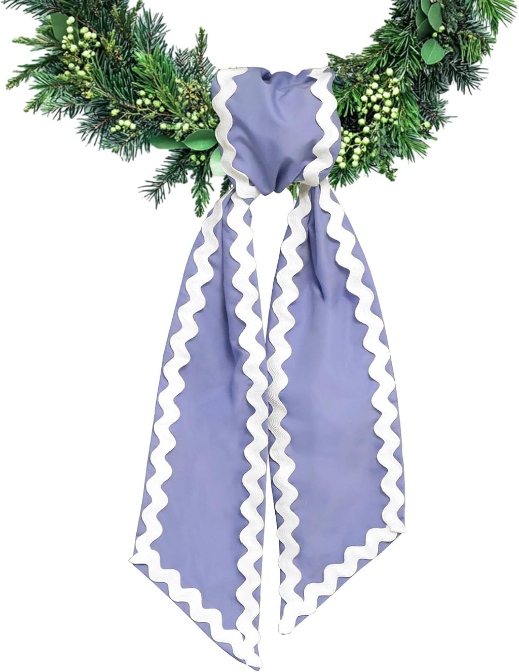 Skiennix Wreath Sash - Light Blue Cotton Satin Ribbon for Indoor/Outdoor Decor | 5.11 x 55.1in