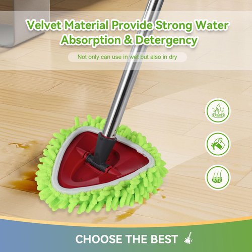 4 Pack Reusable Microfiber Mop Pads Compatible with O-Cedar EasyWring 1-Tank Spin Mop System,Elastic Mop Head Replacement for Deep Clean,Machine Washable Mop Refills
