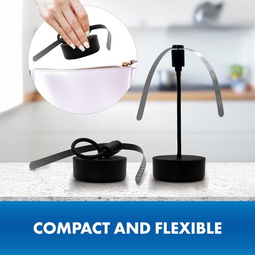 Adamax Black USB-C Rechargeable Fly Fan For Tables FF-BK-01, Outdoor Dining Accessory and BBQ Essential, Lightweight with Adjustable Neck, Picnic Table Accessory and Patio Must-Have