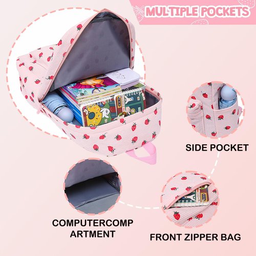 LAZYTAIL School Backpack Set Girls Womens - 3PCS Corduroy Kids Backpack Set with Lunch Box & Pencil Pouch, Lightweight Teen Girls School Bag Laptop Bag Travel Daypack for for College, Daily Use