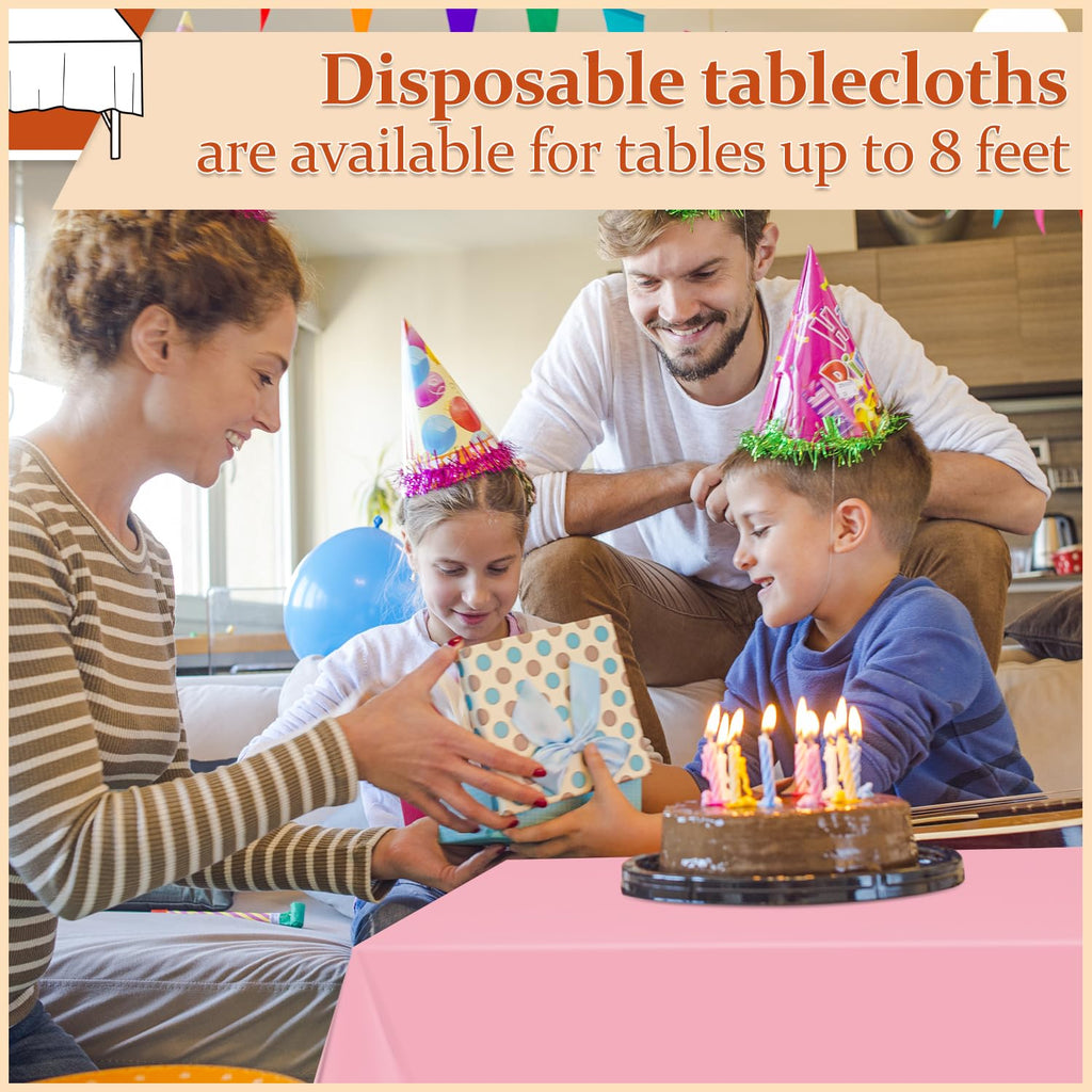 Xnluothsk 20 Pack Pink Rectangle Plastic Tablecloth, 54"x 108" Disposable Table Cloth Party Table Cover, Plastic Table Cloth for Birthday Wedding Party