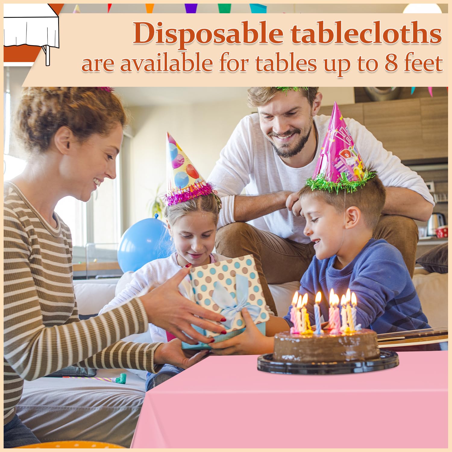 Xnluothsk 20 Pack Pink Rectangle Plastic Tablecloth, 54"x 108" Disposable Table Cloth Party Table Cover, Plastic Table Cloth for Birthday Wedding Party