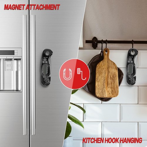Meat Thermometer Digital - Instant Read Cooking Thermometer with Backlight LCD & Calibration