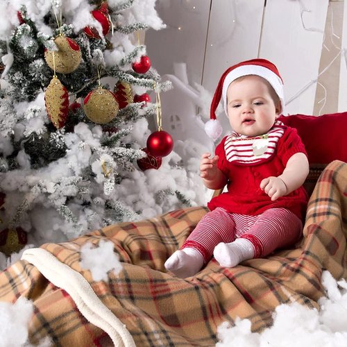 CFOFT Fake Snow - Faux Cotton Snow Fluff for Christmas Village & Winter Decorations (11.2 OZ)