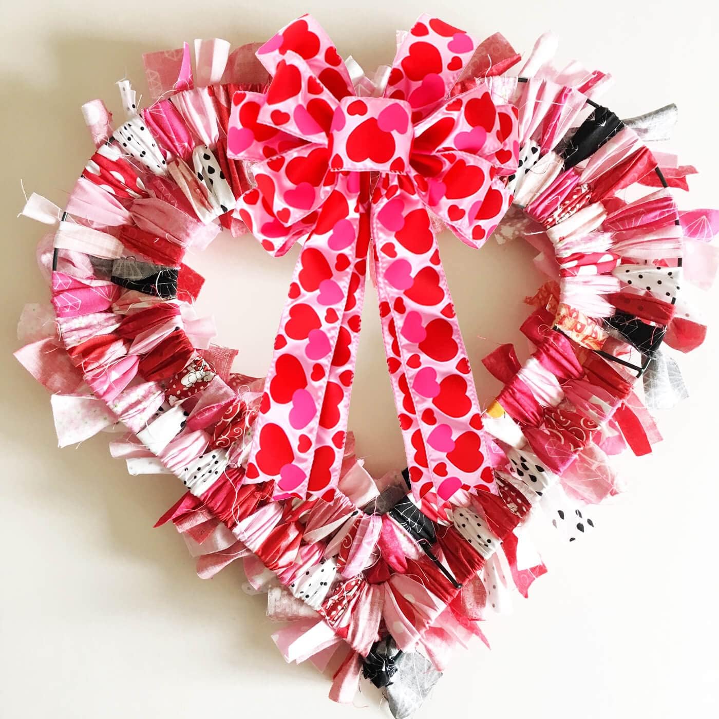 Valentine Tree Topper Bow by [Brand Name] - Large Red & Pink Heart Decorations | 11.4”x19.6” for Holiday Decor