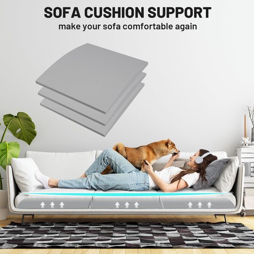 Foamagic Couch Cushion Support, Sofa Cushion Support for Sagging Couch Seat, Couch Replacement Insert, 20"x20"x2", High Density Foam Furniture Seat Sagging Repair, Trapezoid 40D, Grey Set of 3