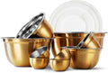 Cook With Color 18-Piece Mixing Bowls Set - Airtight Lids & Stainless Steel Organizers | Gold Meal Prep & Storage
