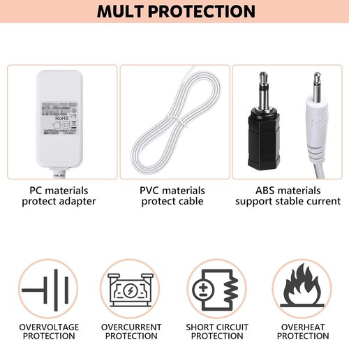 Meonum Power Adapter - UL Listed 3V AC/DC Power Cord with 6 Selectable Plugs for Christmas Village Decor