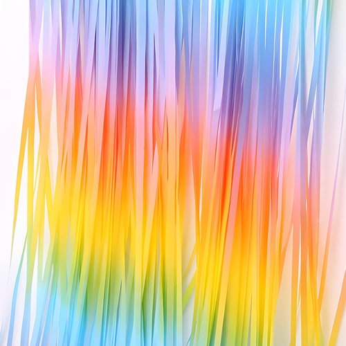 GREATRIL Gradient Pastel Foil Fringe Curtain - Colorful Backdrop Streamers for Kids' Parties | 2 Pack