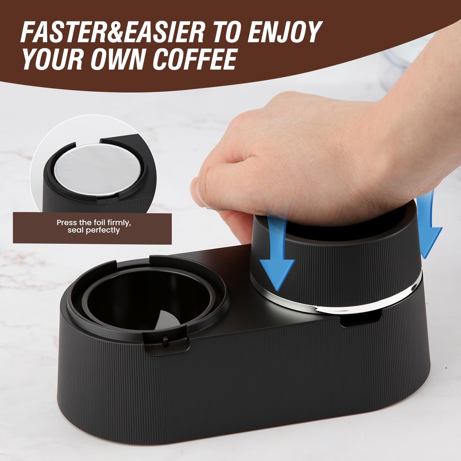 Skiennix Reusable Double Pods Kit - Compatible with Nespresso Vertuo | 52 Foil Seals Included