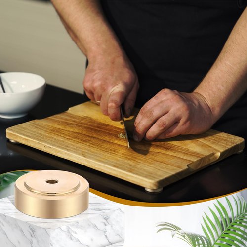 Yaocom 4 Pcs Brass Cutting Board Feet with Nonslip Pads 1. 18 x 0. 39 Inch Board Feet Legs with Silicone Rubber and Screws Kit for Kitchen Unfinished Cutting