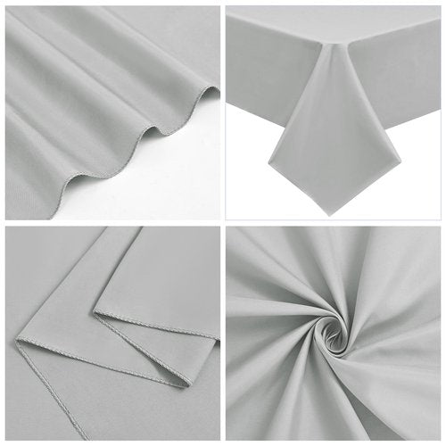 10 Pack Light Grey Tablecloths for 6ft Rectangle Tables 60 x 102 Inch - Polyester Table Cover Stain and Wrinkle Resistant Washable Fabric Table Clothes for Wedding Party Banquet Reception Restaurant
