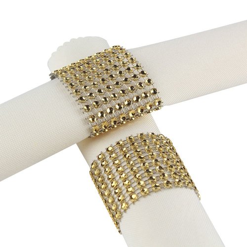 ELINA HOME Combo Pack 5 Satin Table Runner 12x108 inch & 25 Chair Bow Sash & 25 Plastic Rhinestone Napkin Rings Wedding Banquet Kitchen HomeDecor