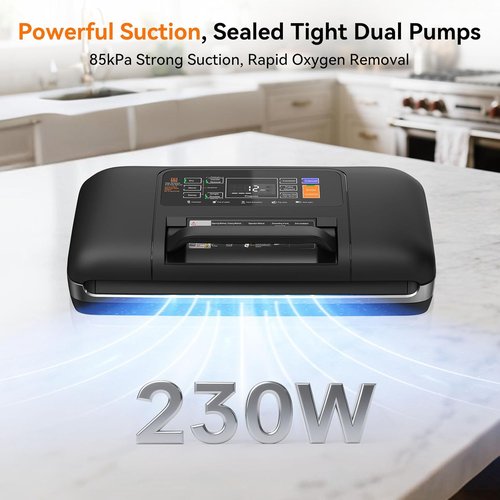 85Kpa Vacuum Sealer Machine - 10-in-1 Automatic Food Saver with Easy-Lock Handle & Built-in Cutter | Includes Bags & Hose
