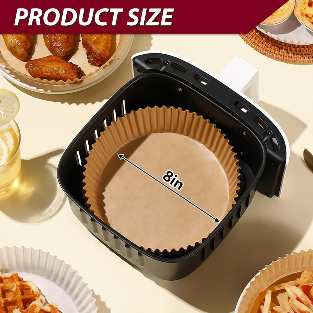 Ninja Air Fryer Liners - Non-Stick Parchment Paper for 4-8QT Baskets | 225 PCS Round Liners
