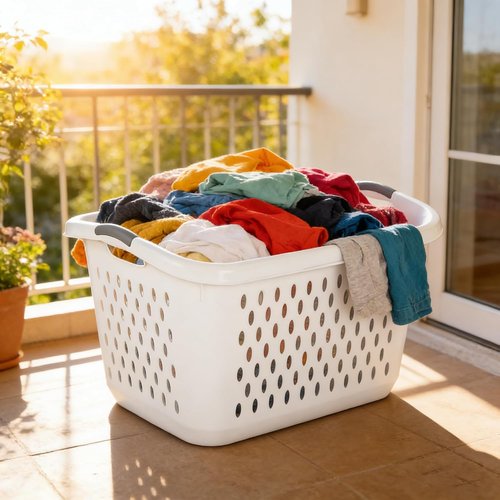 Extra Large Plastic Laundry Basket by [Brand Name] - 2 Pack with Sturdy Carry Handles | Portable Hamper for Home Organization, White