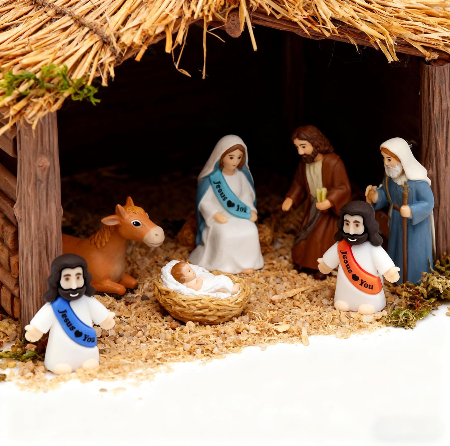 Owurha Mini Jesus Figurines - 100 Pcs Tiny Religious Figures for Sunday School & Baptism Gifts