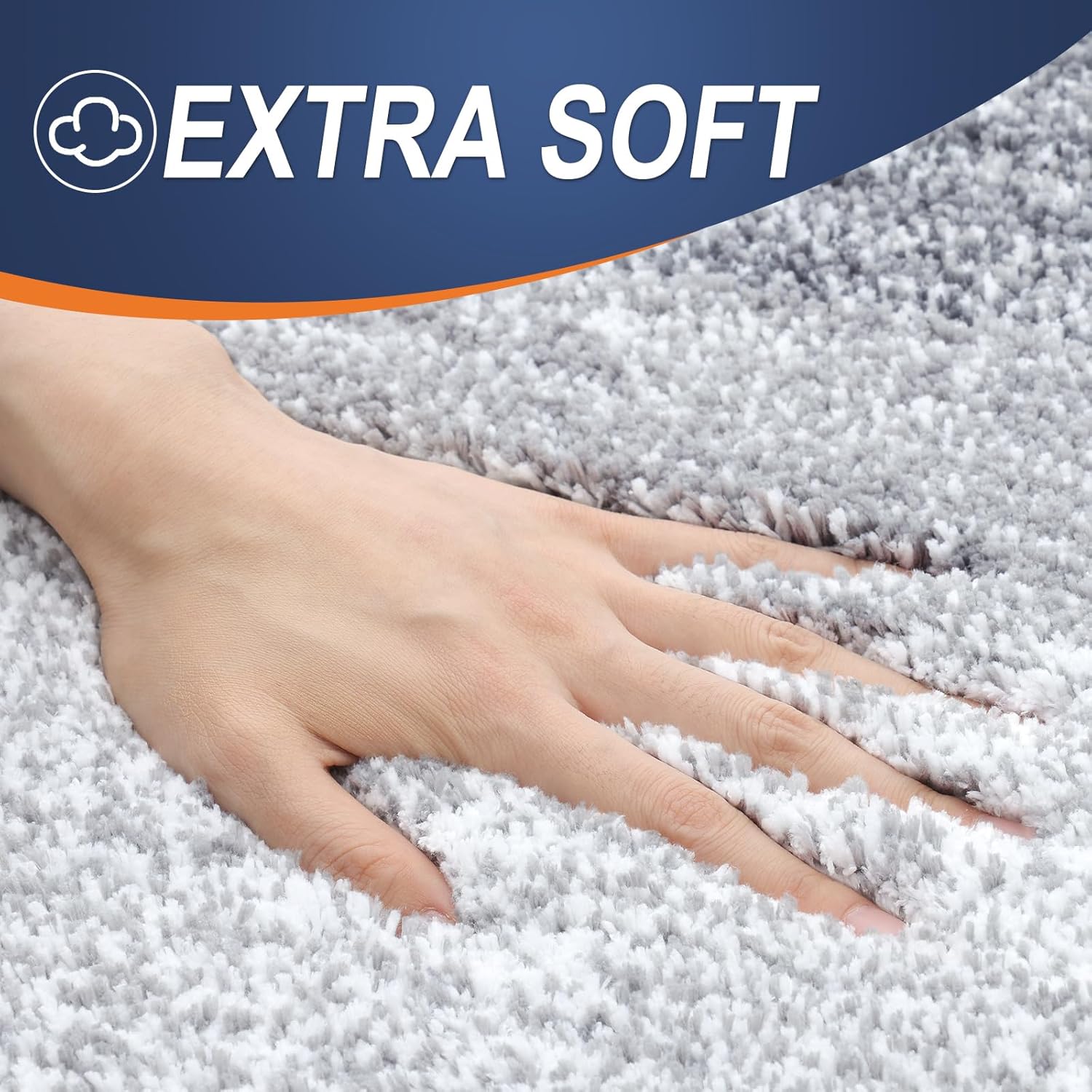 OLANLY Large Bathroom Rugs - Extra Soft Microfiber Mat | Quick Dry, Washable, Rubber Backing - Light Grey 70x46