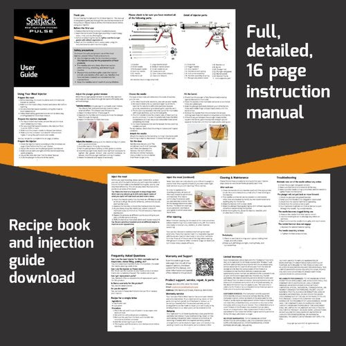 SpitJack PULSE Meat Injector Gun and Injection Syringe for BBQ. Marinade Flavor Injector for Smoked Brisket, Chicken, Ribs, Pork Butt, and Turkey. Competition Barbecue Smoker Accessories Tool.