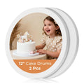 Kootek Cake Boards 12 Inch Round, 1/2 Inch Thick Cake Drum, Sturdy Corrugated Cardboard Base, Base para Pastel, White, 2 Pack