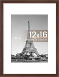 Upsimples 12x16 Picture Frame - Versatile Wall Hanging for 8.5x11 Photos | Brown, Single Pack