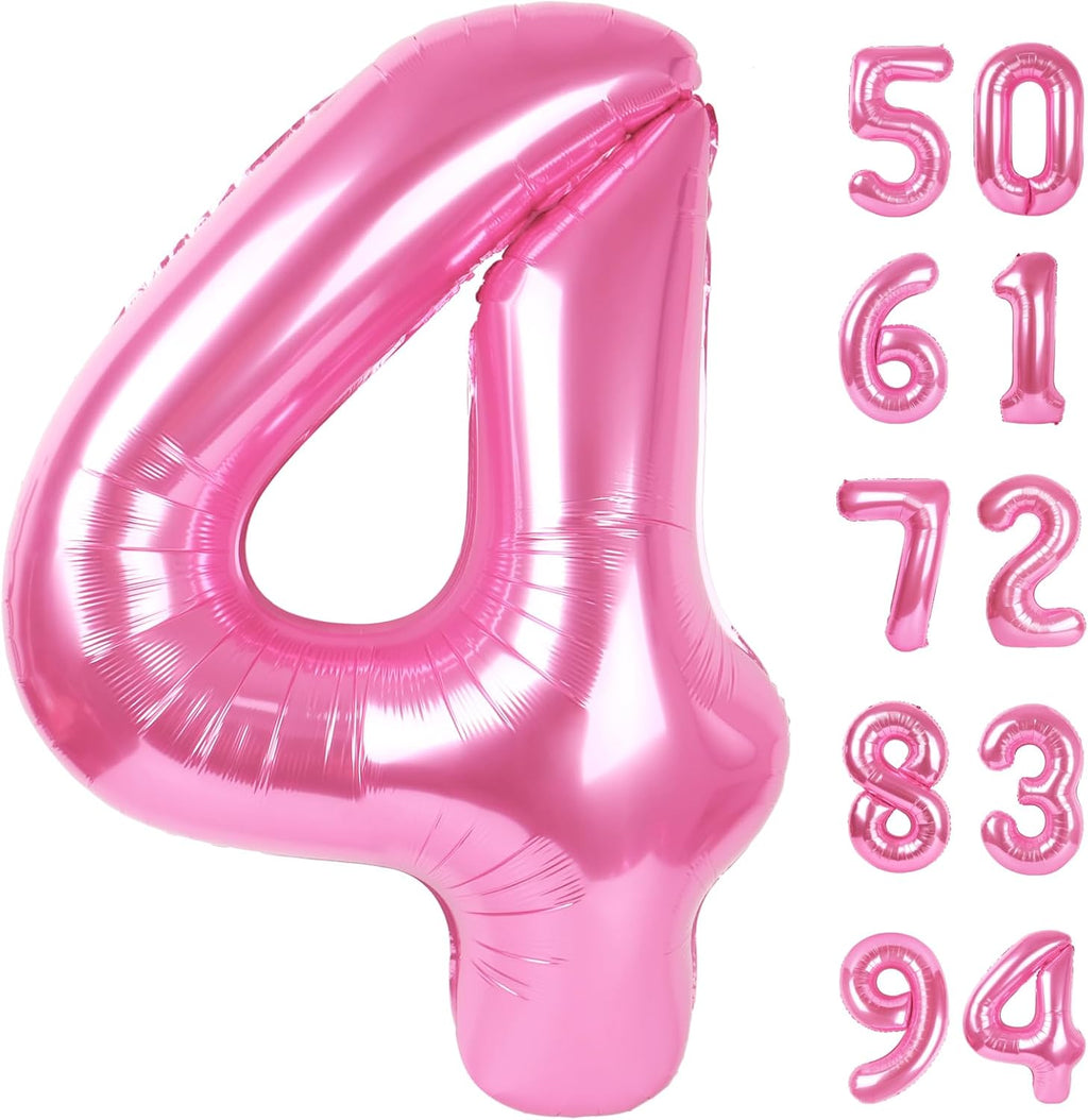 Regine Switzerland 40-Inch Pink Number 4 Balloon - Perfect for 4th Birthday Party Decorations