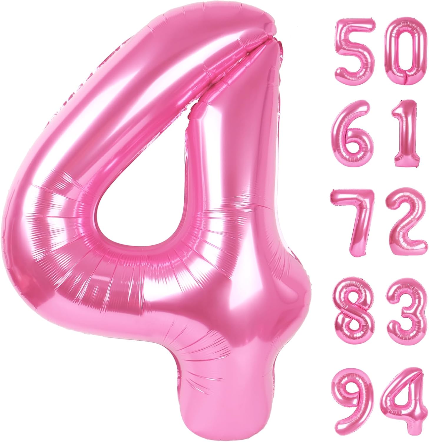 Regine Switzerland 40-Inch Pink Number 4 Balloon - Perfect for 4th Birthday Party Decorations