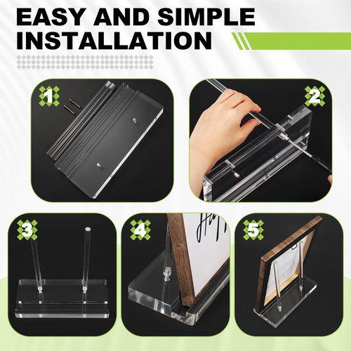 CroBlissful Tabletop Acrylic Display Stand Clear Easel Acrylic Book Display Holder Artwork Storage Rack for Picture Plate Frame Albums Record Magazine Tablet Canvas Board(Clear,7.8 x 3.5 x 7.8 Inch)