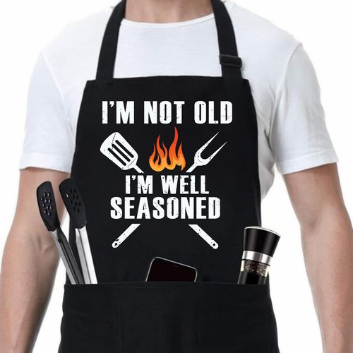 ZYNINORA Funny BBQ Grilling Aprons for Men with Pockets, BBQ Grill Mens Cooking Apron Funny for Men Husband Gifts, Dad Birthday Gift