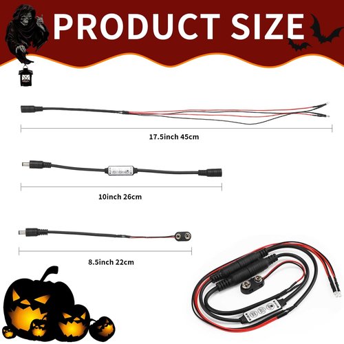 Treela 6 Pcs Halloween Glowing Red Eyes LED Light Eyes Cosplay Light up Prop for Mask Skeleton with Effects Controller(Red)